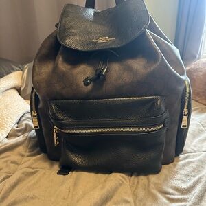 Brown and Black Baby Backpack in signature canvas